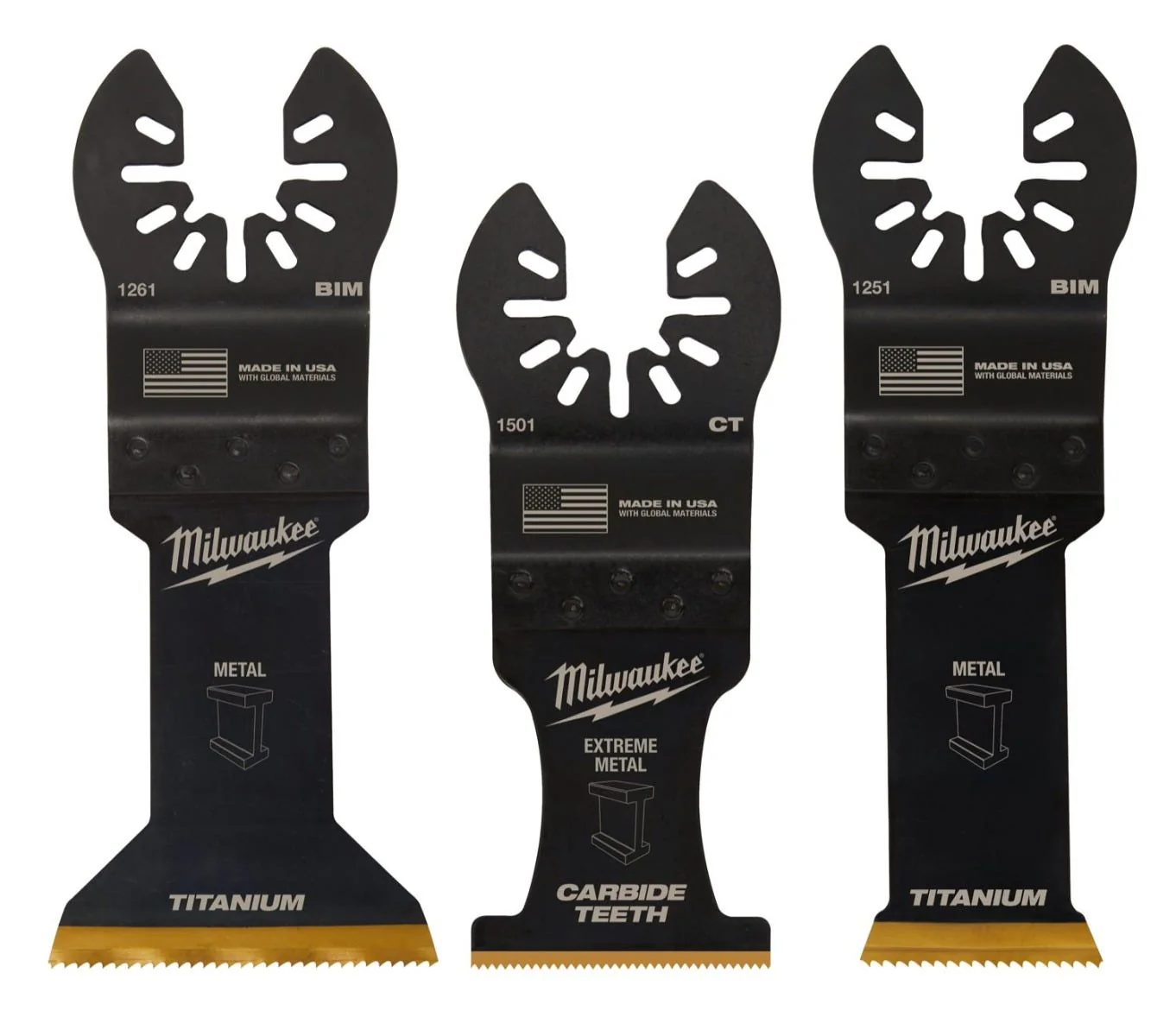 Milwaukee 49-10-9006 Open-Lok Metal Cutting Multi-Tool Blade, Variety Pack, 3-Pieces - Image 1
