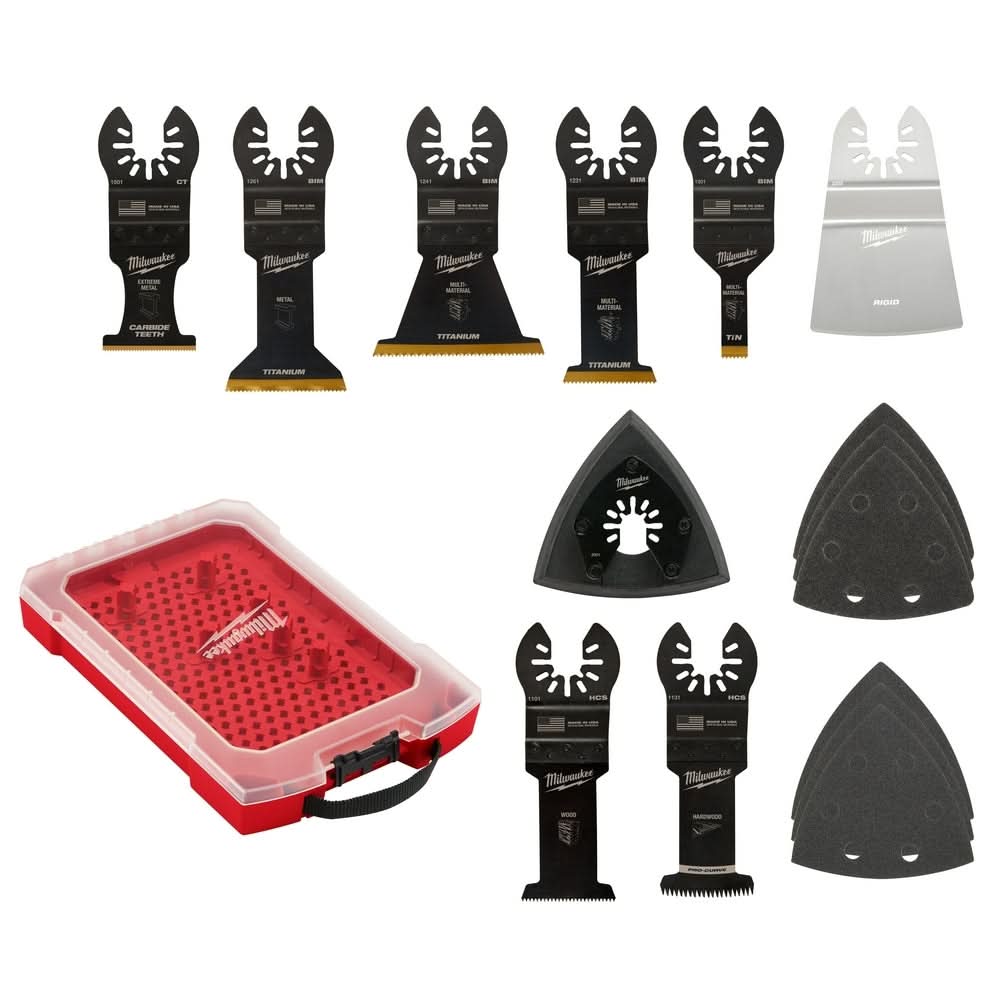 Milwaukee 49-10-9114 Universal Fit OPEN-LOK 15-Piece Oscillating Multi-Tool Blade Kit w/ Modular Case - Image 1