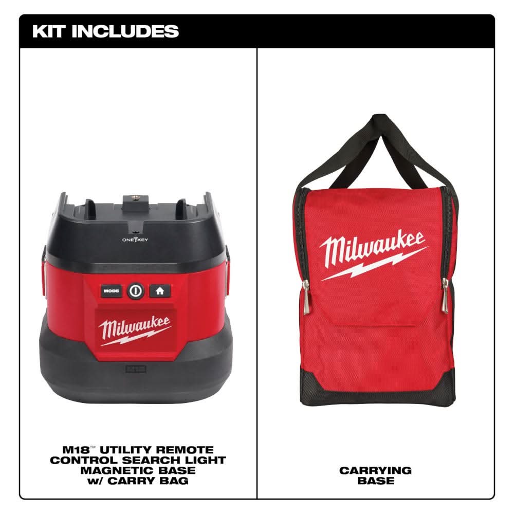 Milwaukee 49-16-2123B M18 Utility Remote Control Search Light Portable Base w/ Carry Bag - Image 2