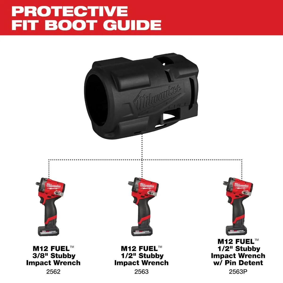 Milwaukee 49-16-2562 M12 FUEL Stubby Impact Wrench Protective Boot - Image 2