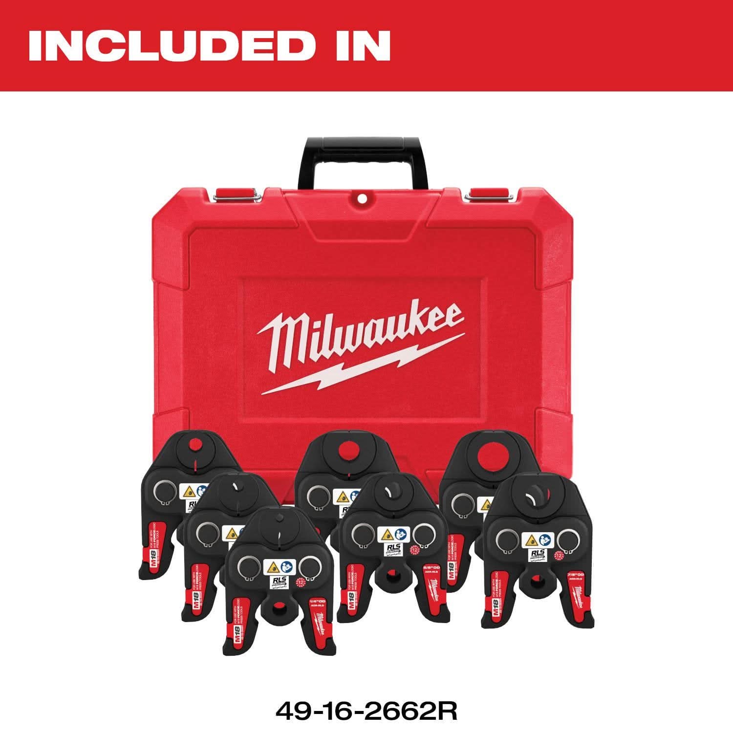 Milwaukee 49-16-2662R 1/4"-1-8/8" RLS ACR Press Jaw Kit for M18 FORCE LOGIC Press Tools - Image 3