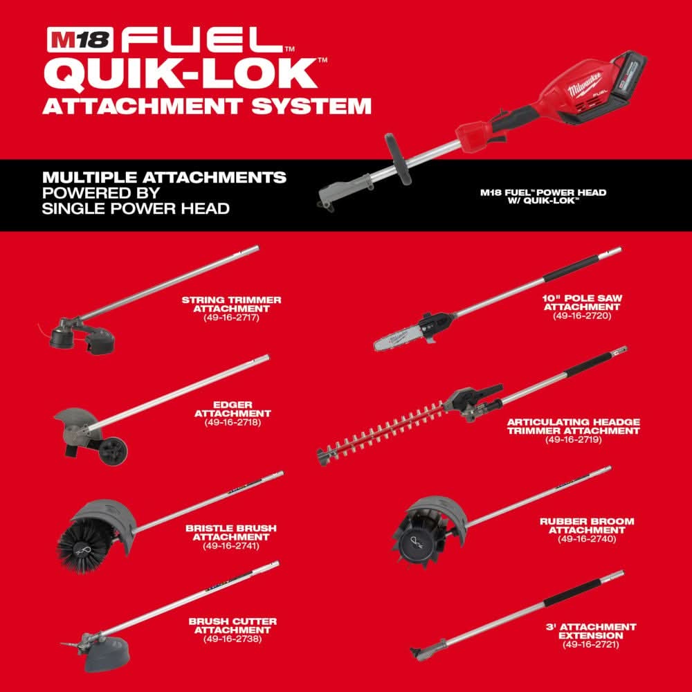 Milwaukee 49-16-2719 M18 FUEL QUIK-LOK Articulating Hedge Trimmer Attachment - Image 2
