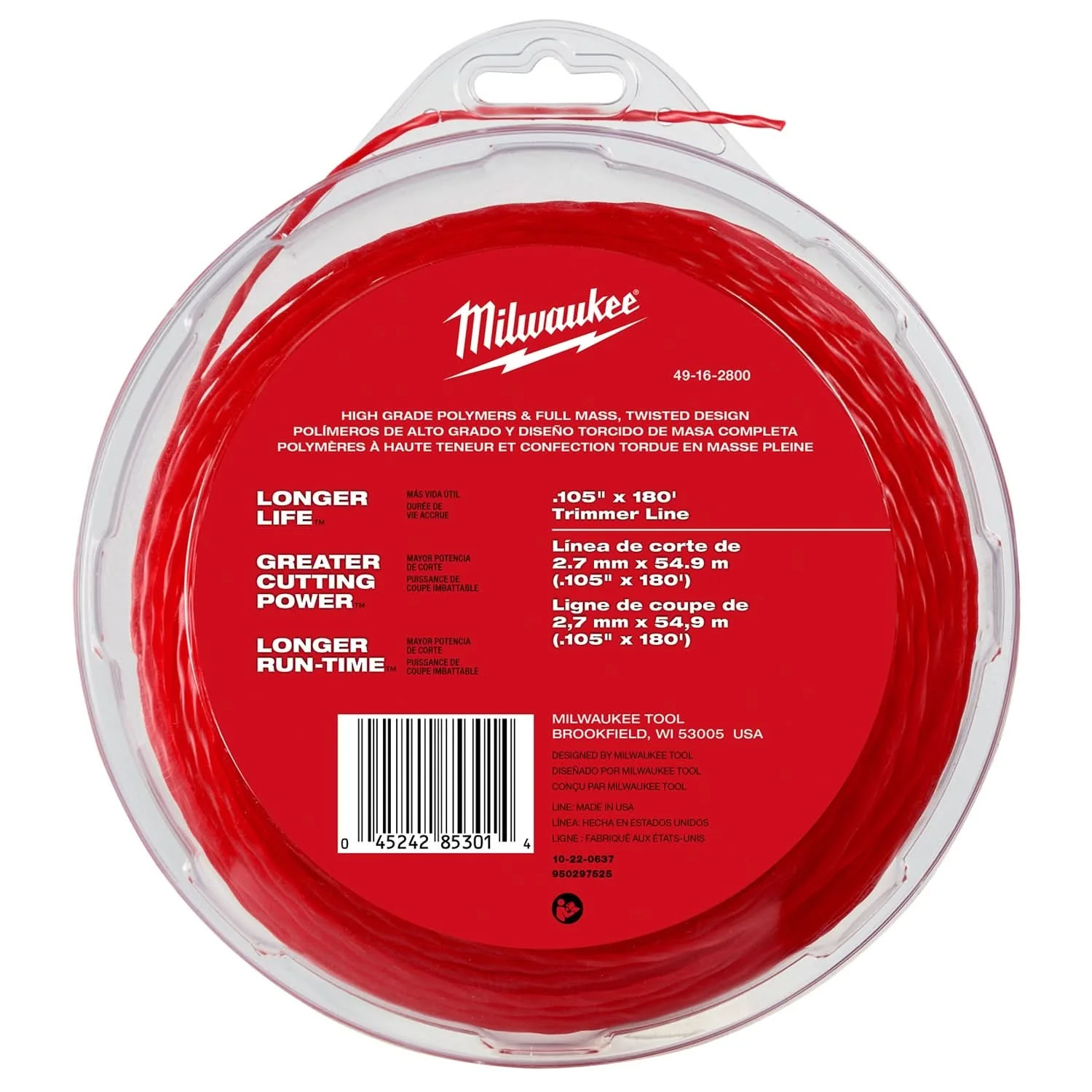 Milwaukee 49-16-2800 .105″ x 180′ Trimmer Line