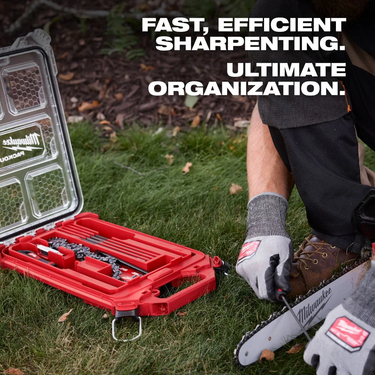 Milwaukee 49-16-2880 9pc Saw Chain Sharpening Set with PACKOUT™ Low-Profile Compact Organizer - Image 2
