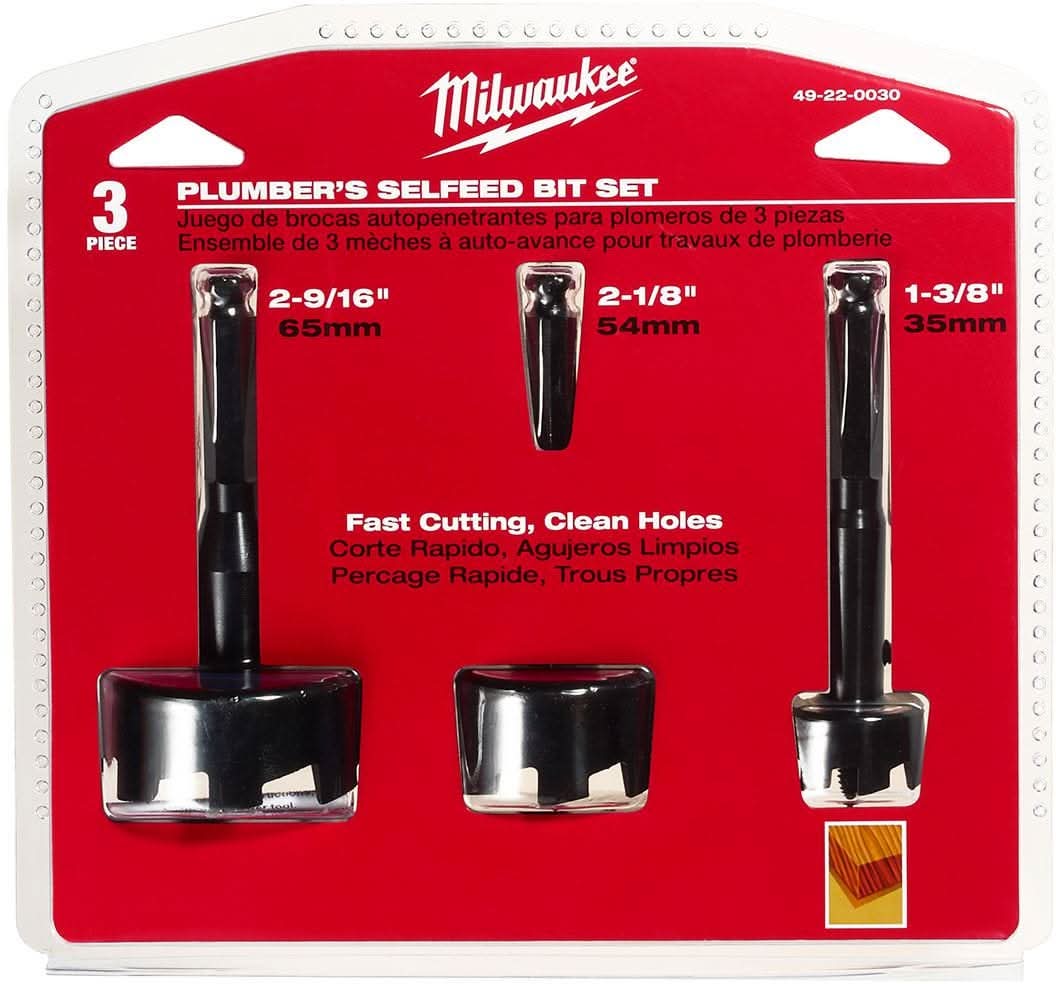 Milwaukee 49-22-0030 Plumbers' Selfeed Bit Kit, 3-Piece - Image 2