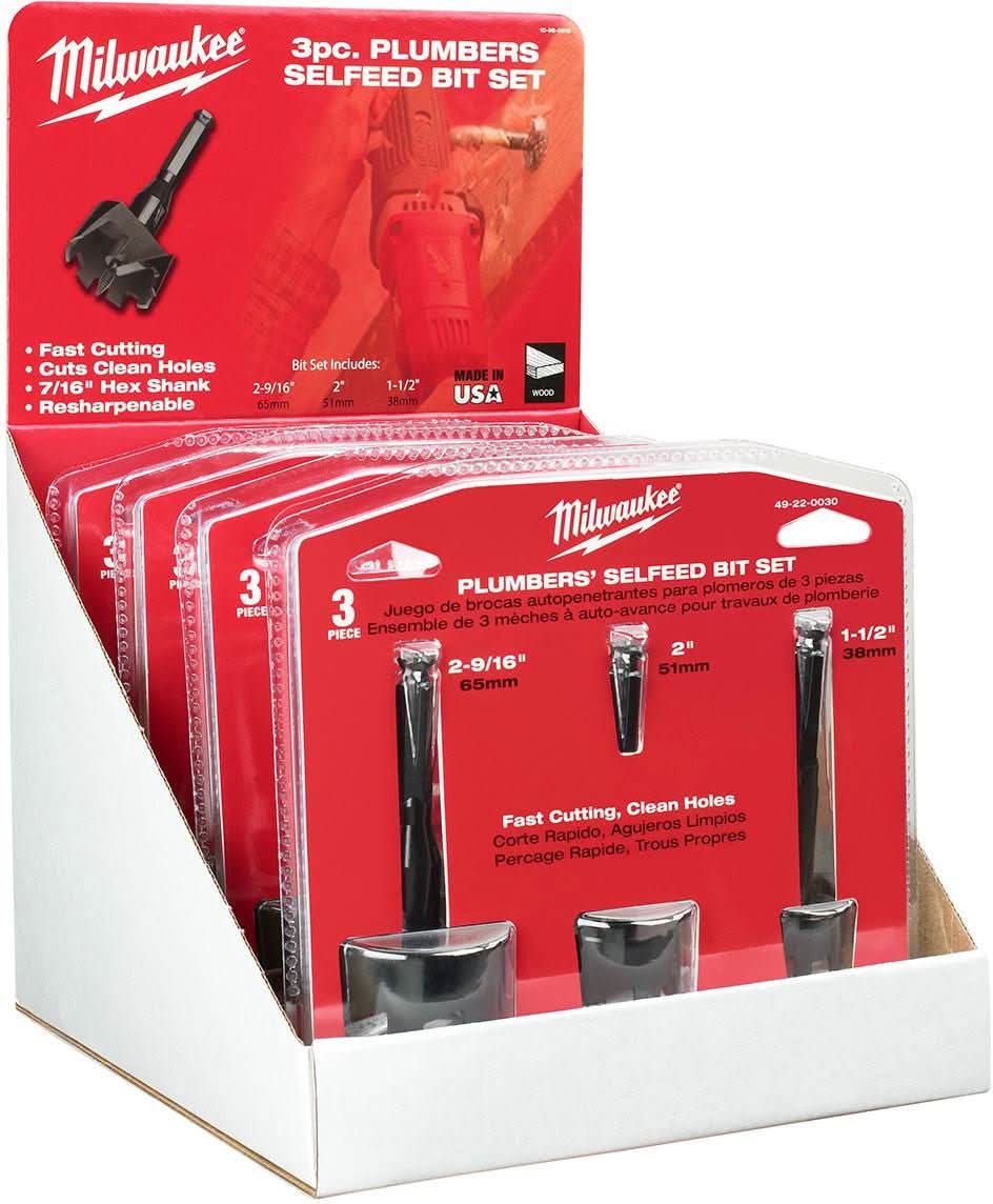 Milwaukee 49-22-0030 Plumbers' Selfeed Bit Kit, 3-Piece - Image 3