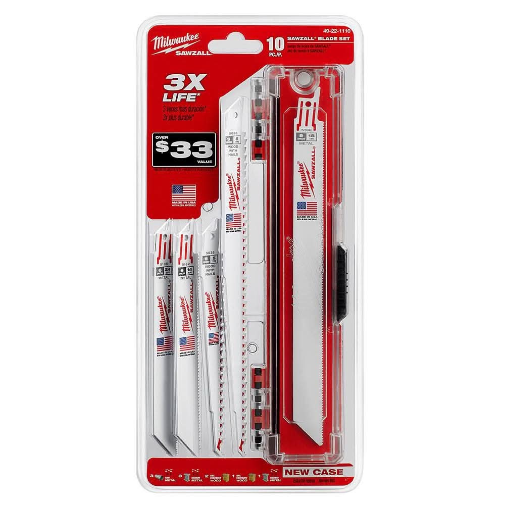 Milwaukee 49-22-1110 10-Piece SAWZALL Reciprocating Saw Blade Set - Image 2