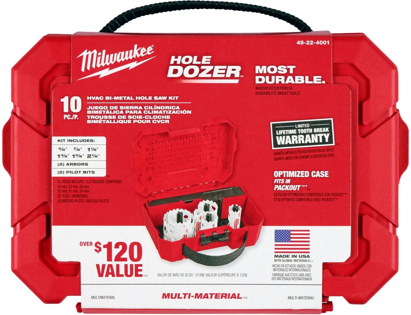 Milwaukee 49-22-4001 Milwaukee HVAC Hole Dozer Kit 10-Piece (Promo) - Image 3