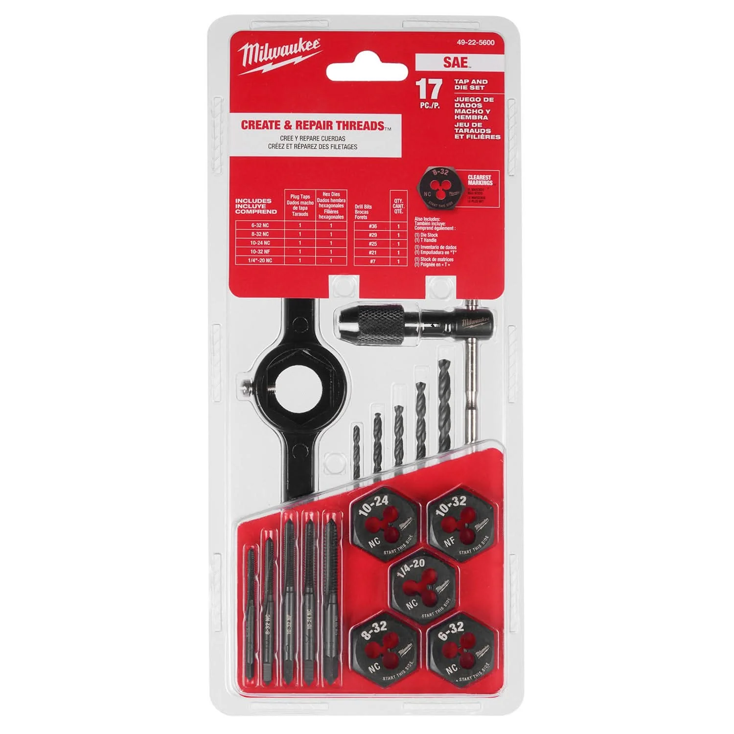 Milwaukee 49-22-5600 17PC SAE Tap and Die Set - Image 2