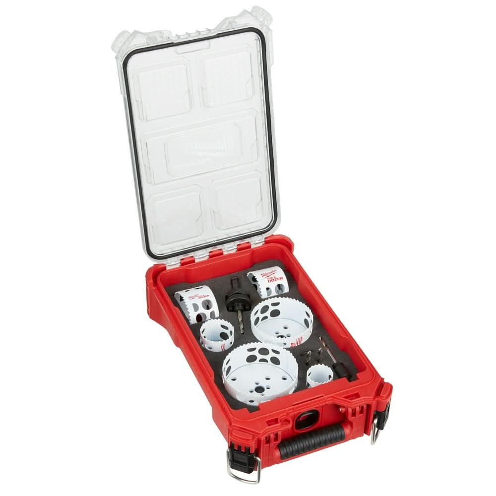 Milwaukee 49-22-5606 HOLE DOZER Bi-Metal Hole Saw Kit with PACKOUT Compact Organizer, 10-Piece Set - Image 1