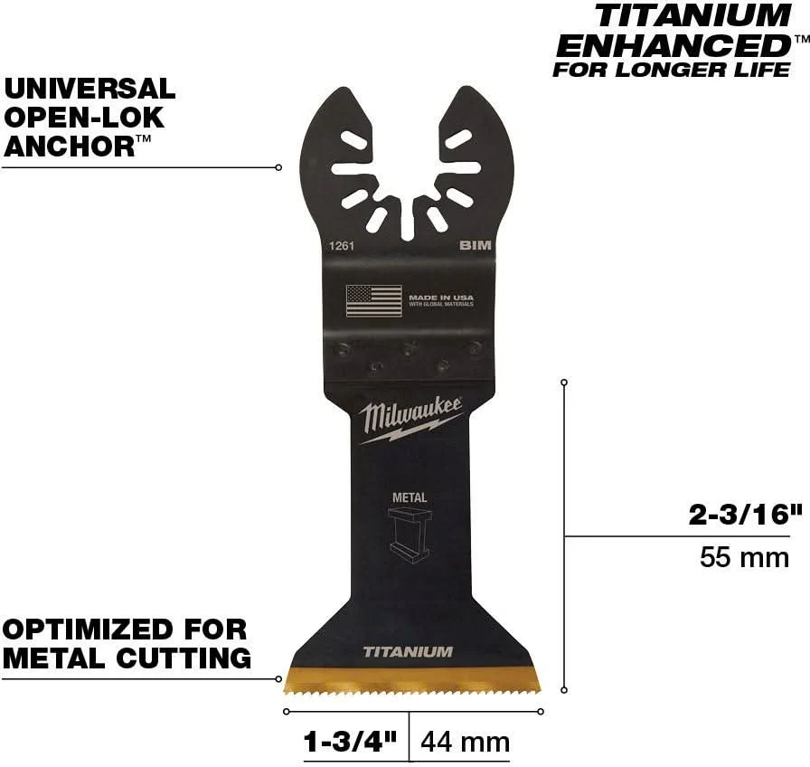 Milwaukee 49-25-1261 Open-Lok 1-3/4-Inch Titanium Enhanced Bi-Metal Metal Blade, 1-Pack - Image 2