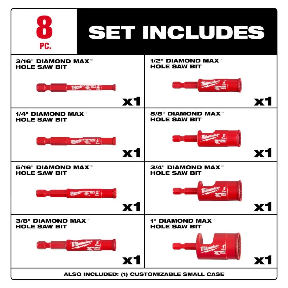Milwaukee 49-56-0570 Milwaukee Diamond Max Hole Saw Bit Set - 8PC - Image 3