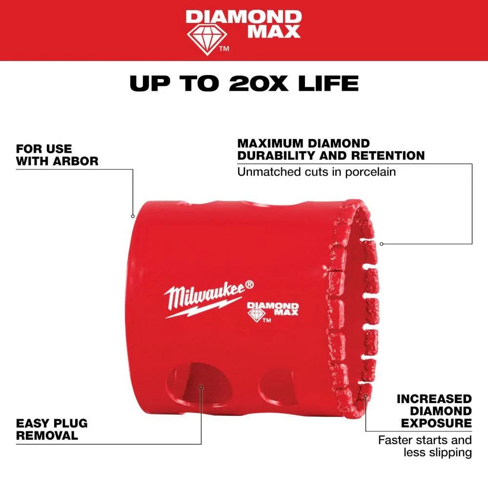 Milwaukee 49-56-5641 Milwaukee 1-3/4" Diamond Max Hole Saw - Image 3