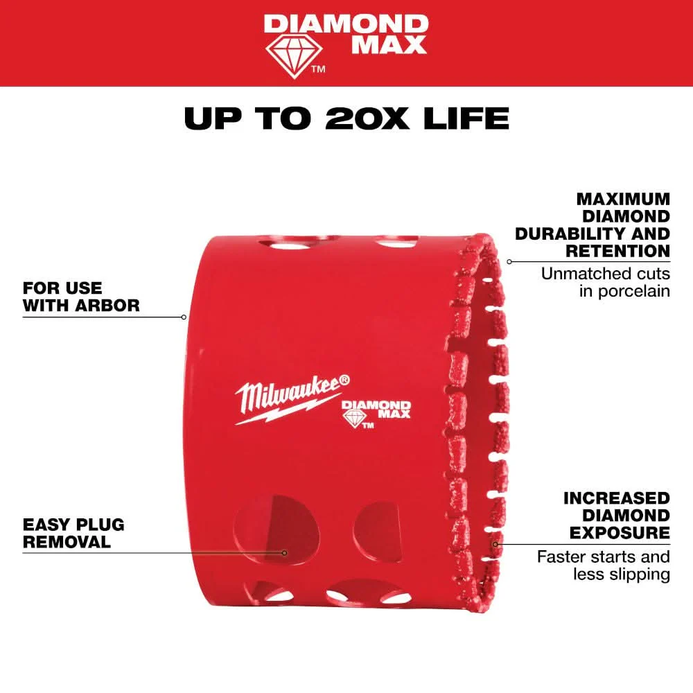 Milwaukee 49-56-5656 Milwaukee 2-3/8" Diamond Max Hole Saw - Image 3