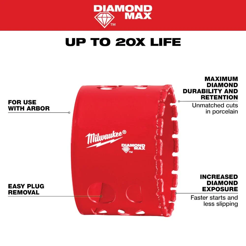 Milwaukee 49-56-5661 Milwaukee 2-9/16" Diamond Max Hole Saw - Image 3