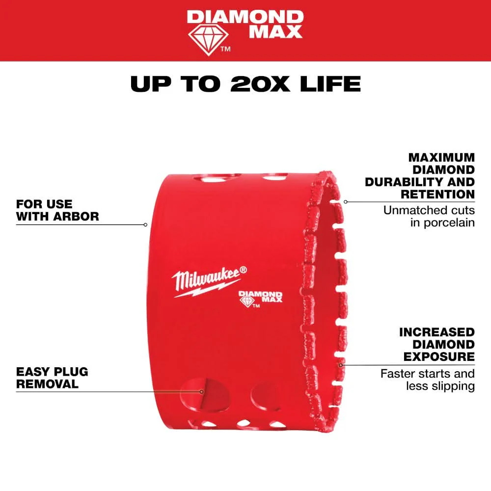 Milwaukee 49-56-5666 Milwaukee 2-3/4" Diamond Max Hole Saw - Image 3