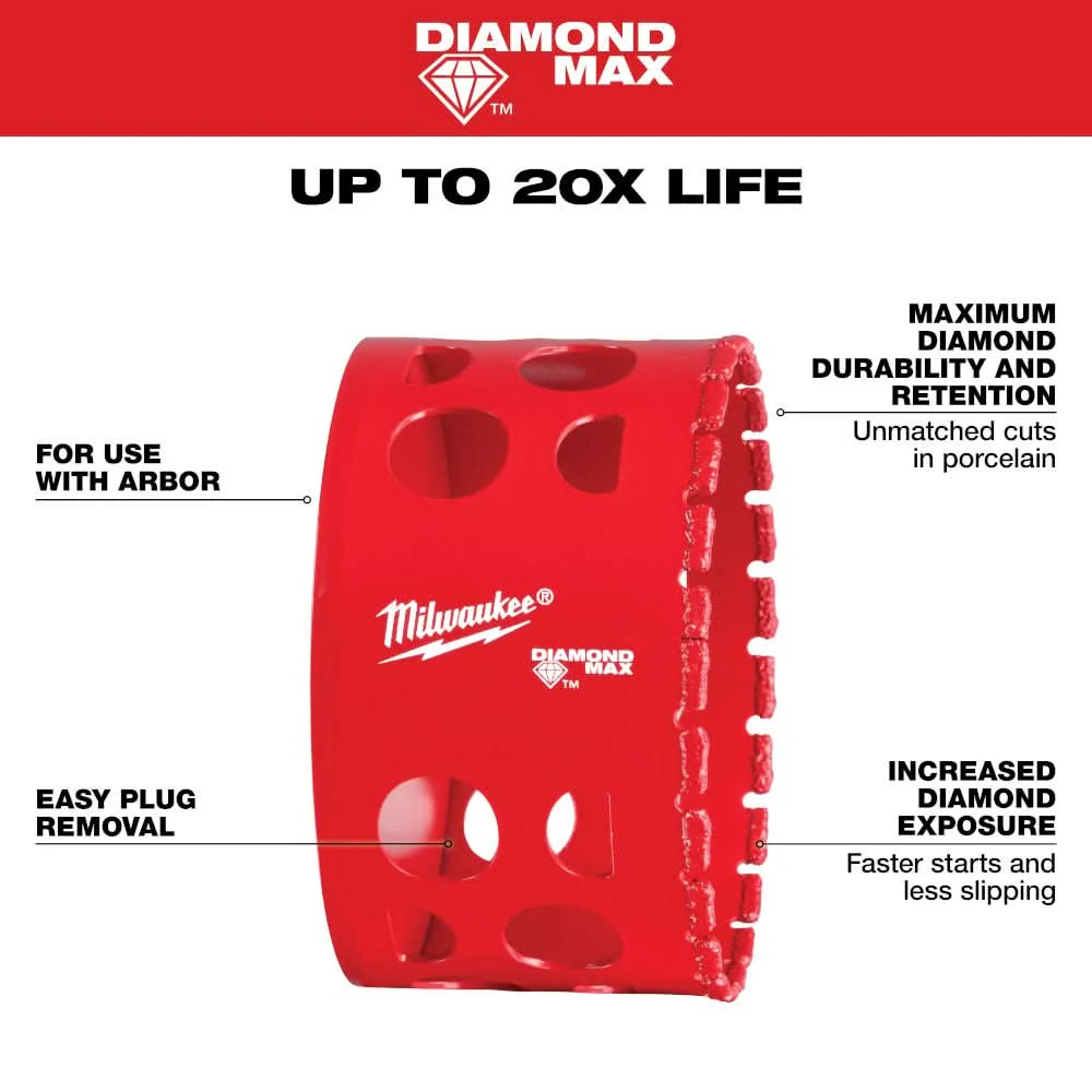 Milwaukee 49-56-5669 Milwaukee 3" Diamond Max Hole Saw - Image 3
