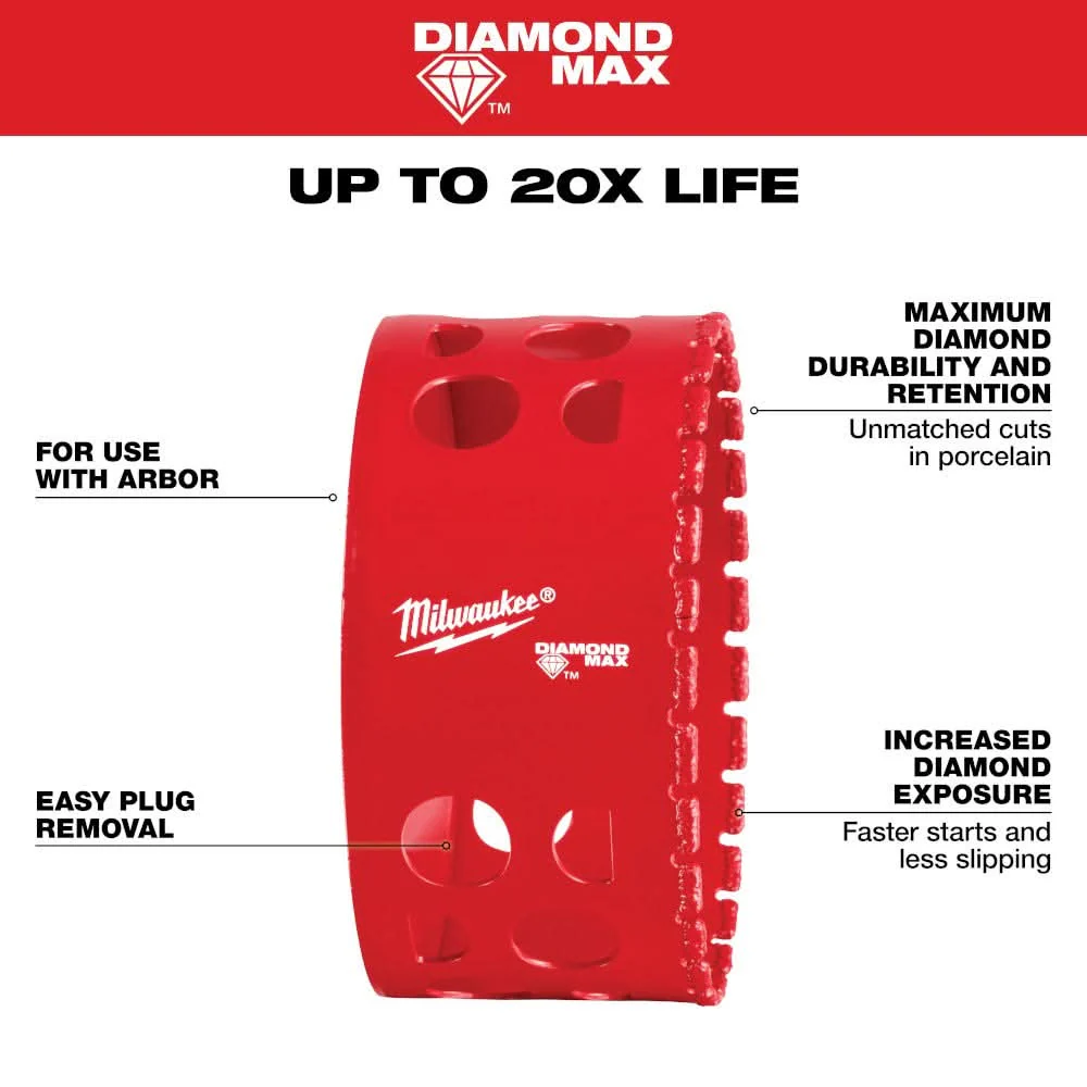 Milwaukee 49-56-5678 Milwaukee 3-1/2" Diamond Max Hole Saw - Image 3