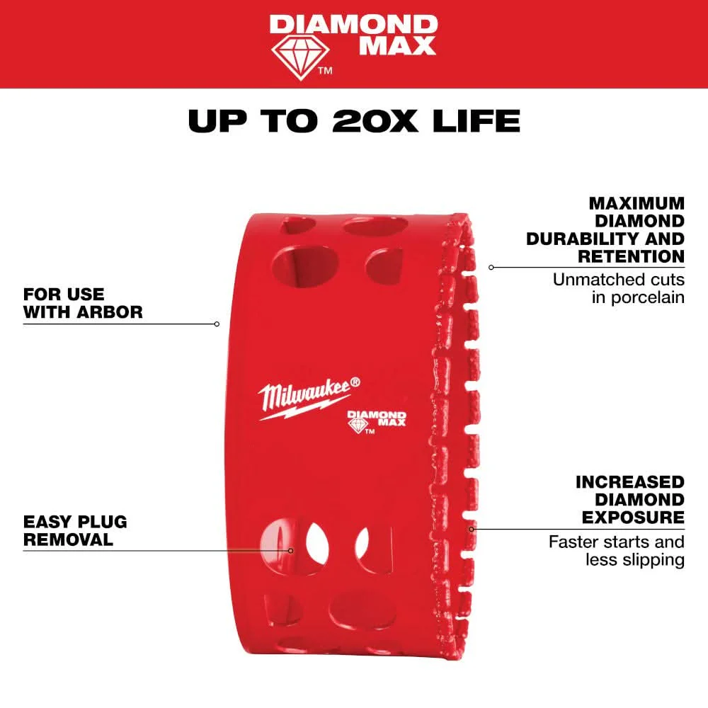 Milwaukee 49-56-5681 Milwaukee 3-5/8" Diamond Max Hole Saw - Image 3