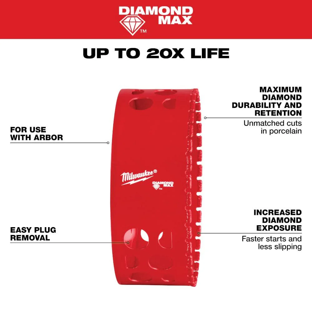 Milwaukee 49-56-5691 Milwaukee 4-1/2" Diamond Max Hole Saw - Image 3