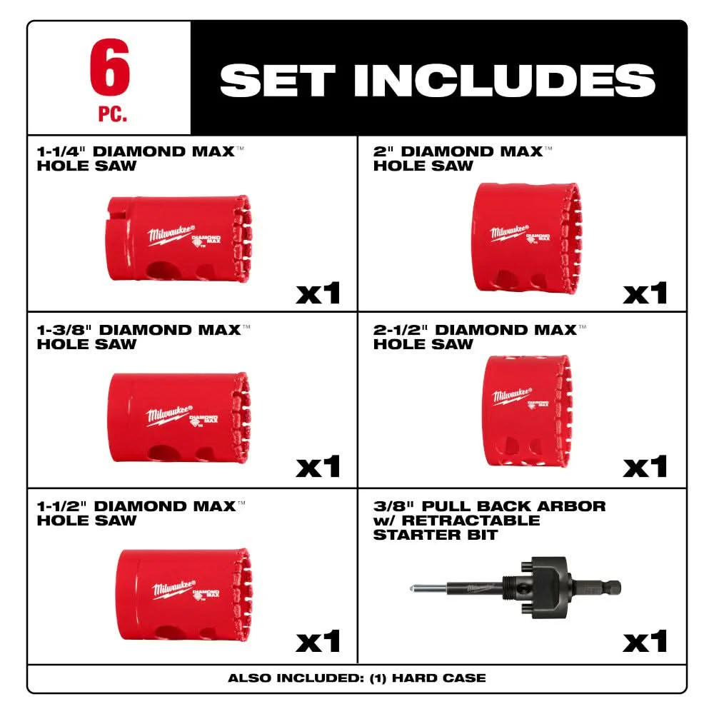 Milwaukee 49-56-5730 Milwaukee Diamond Max Hole Saw Set - 6PC - Image 2
