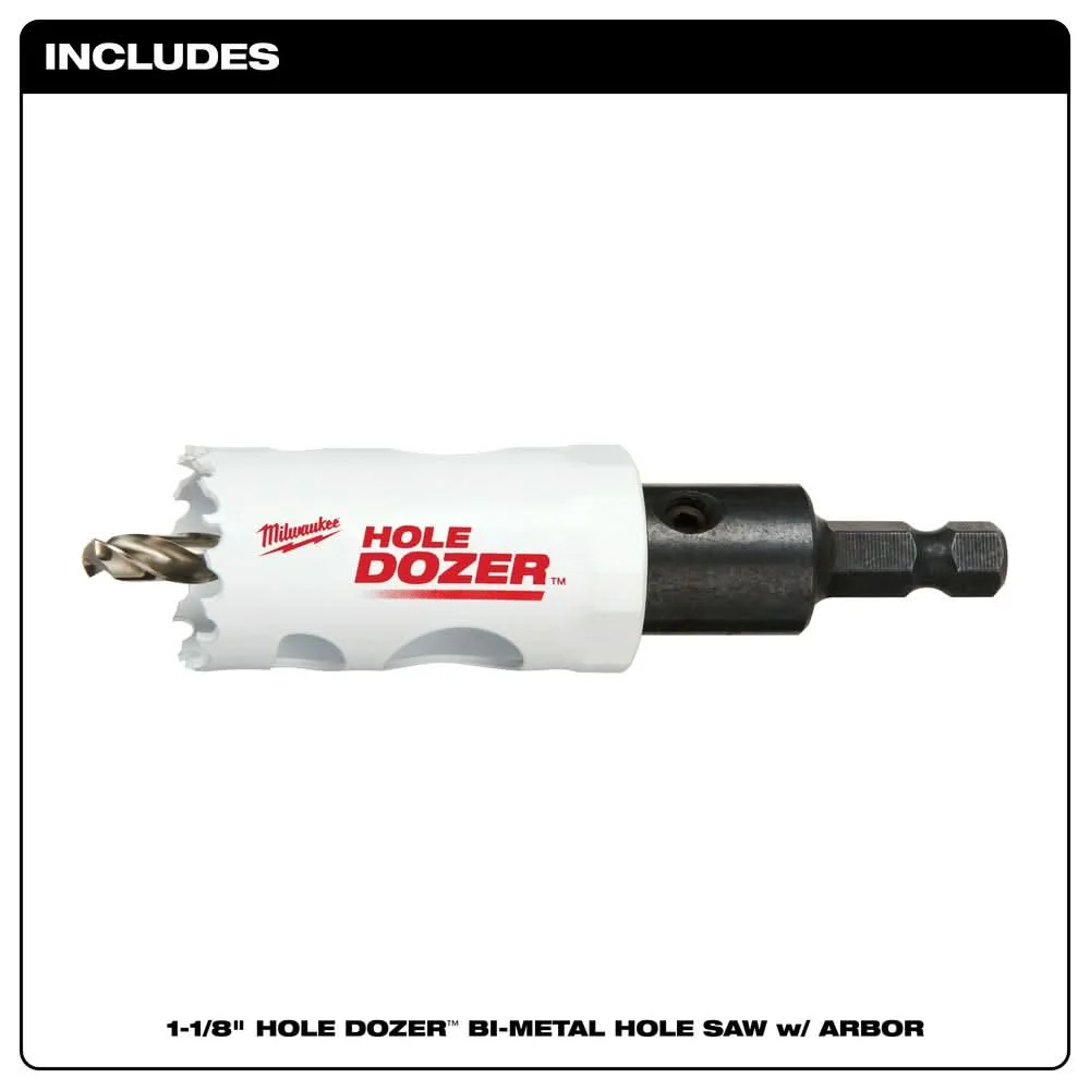 Milwaukee 49-56-9663 1-1/8-Inch Hole Dozer Bi-Metal Hole Saw with Arbor - Image 2