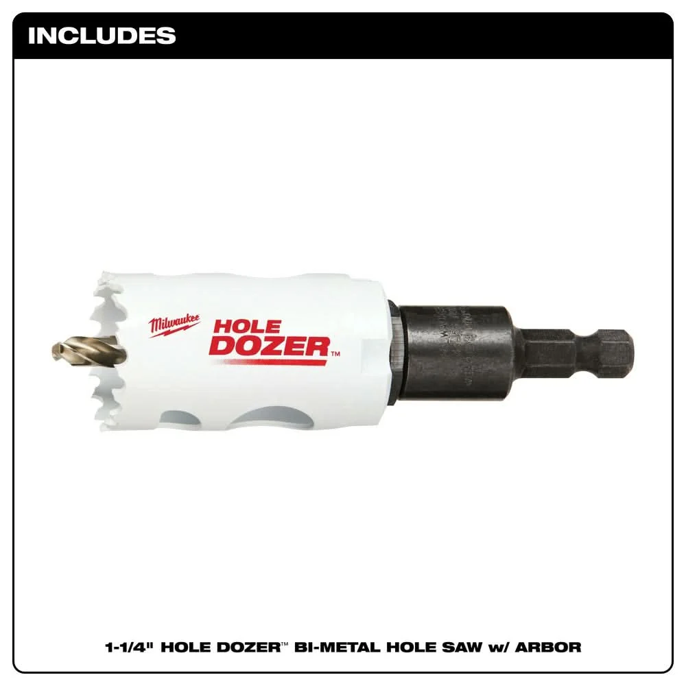 Milwaukee 49-56-9664 1-1/4-Inch Hole Dozer Bi-Metal Hole Saw with Arbor - Image 2