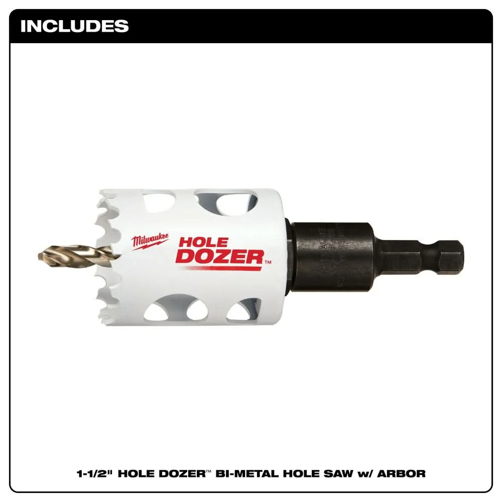 Milwaukee 49-56-9665 1-1/2-Inch Hole Dozer Bi-Metal Hole Saw with Arbor - Image 2