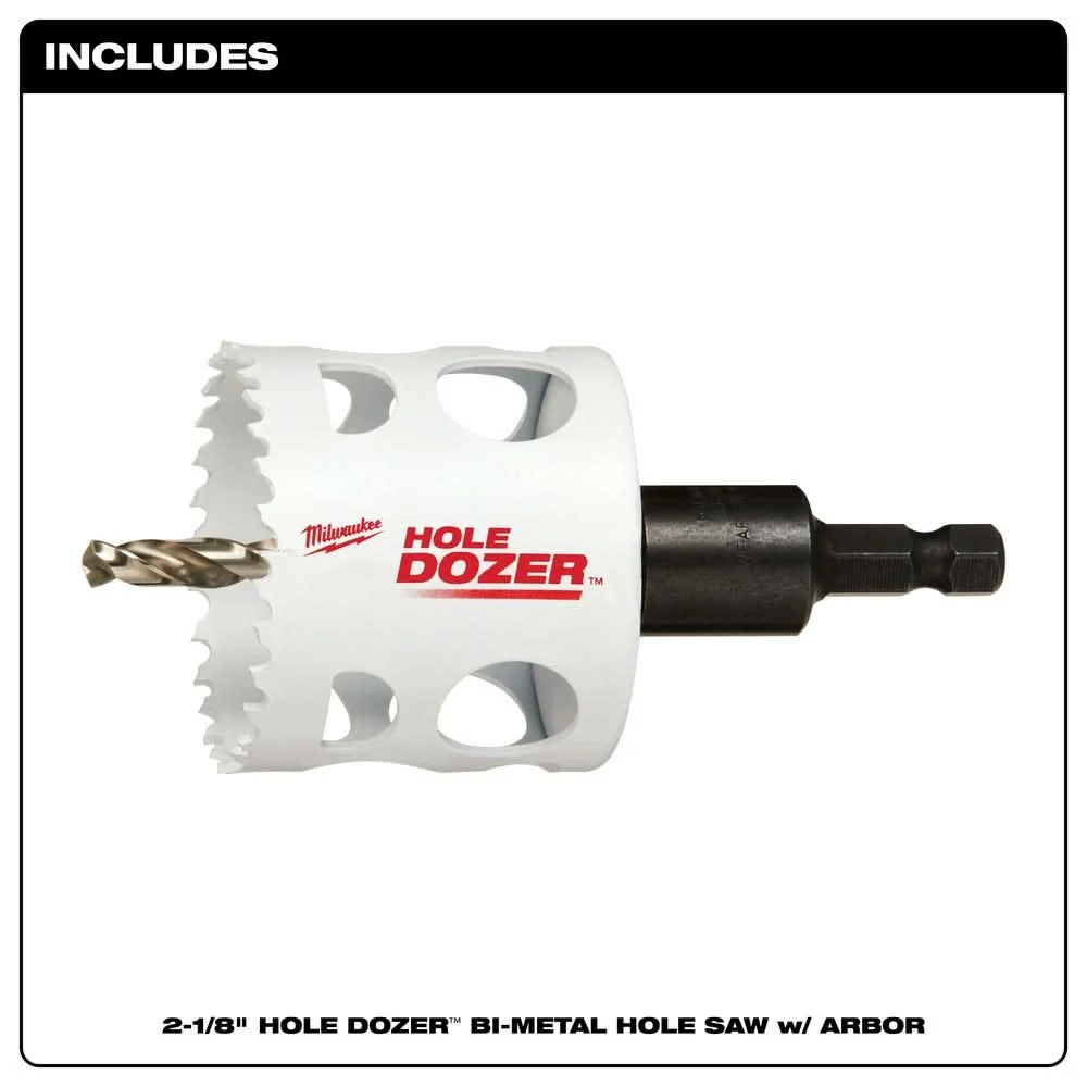 Milwaukee 49-56-9668 2-1/8-Inch Hole Dozer Bi-Metal Hole Saw with Arbor - Image 2