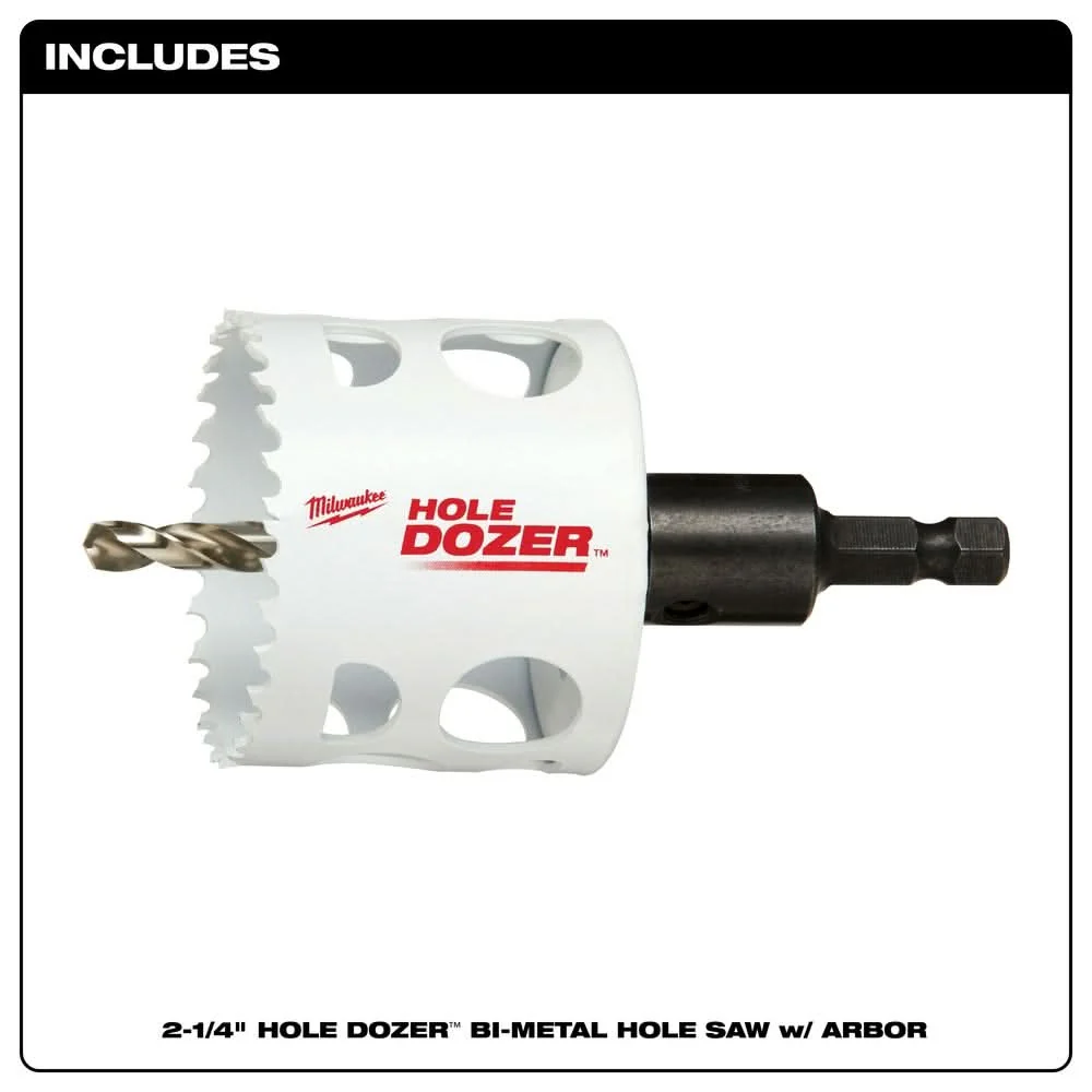 Milwaukee 49-56-9680 2-1/4-Inch Hole Dozer Bi-Metal Hole Saw with Arbor - Image 2