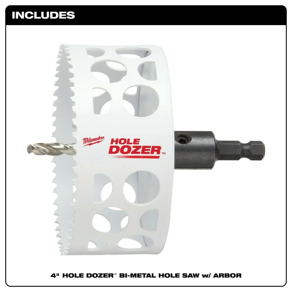 Milwaukee 49-56-9685 4-Inch Hole Dozer Bi-Metal Hole Saw with Arbor - Image 2