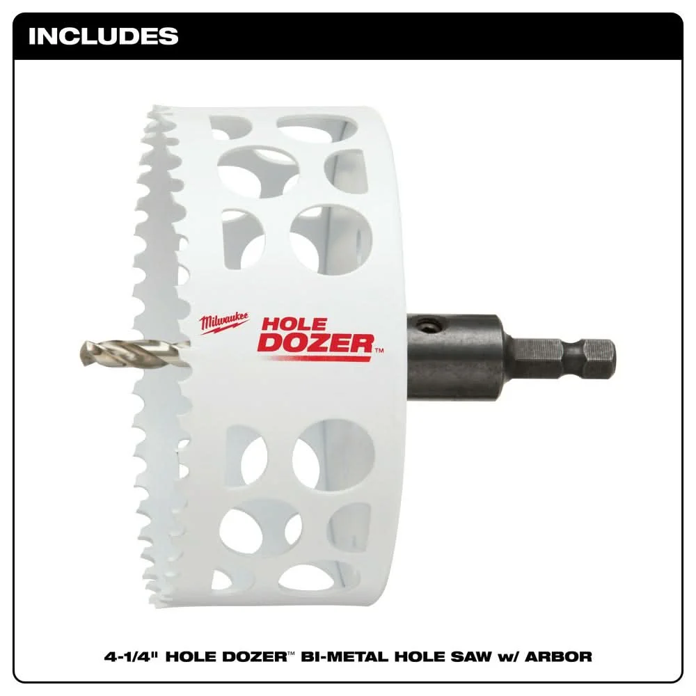 Milwaukee 49-56-9687 4-1/4-Inch Hole Dozer Bi-Metal Hole Saw with Arbor - Image 2