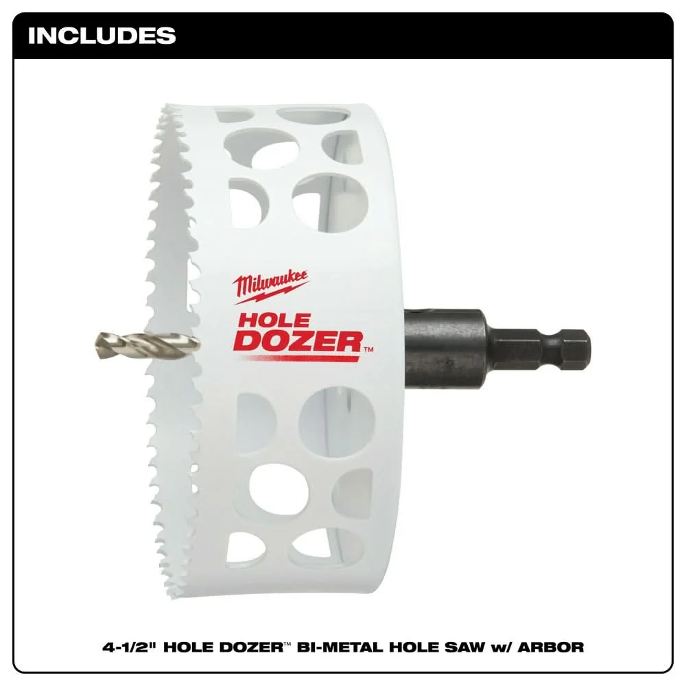 Milwaukee 49-56-9689 4-1/2-Inch Hole Dozer Bi-Metal Hole Saw with Arbor - Image 2