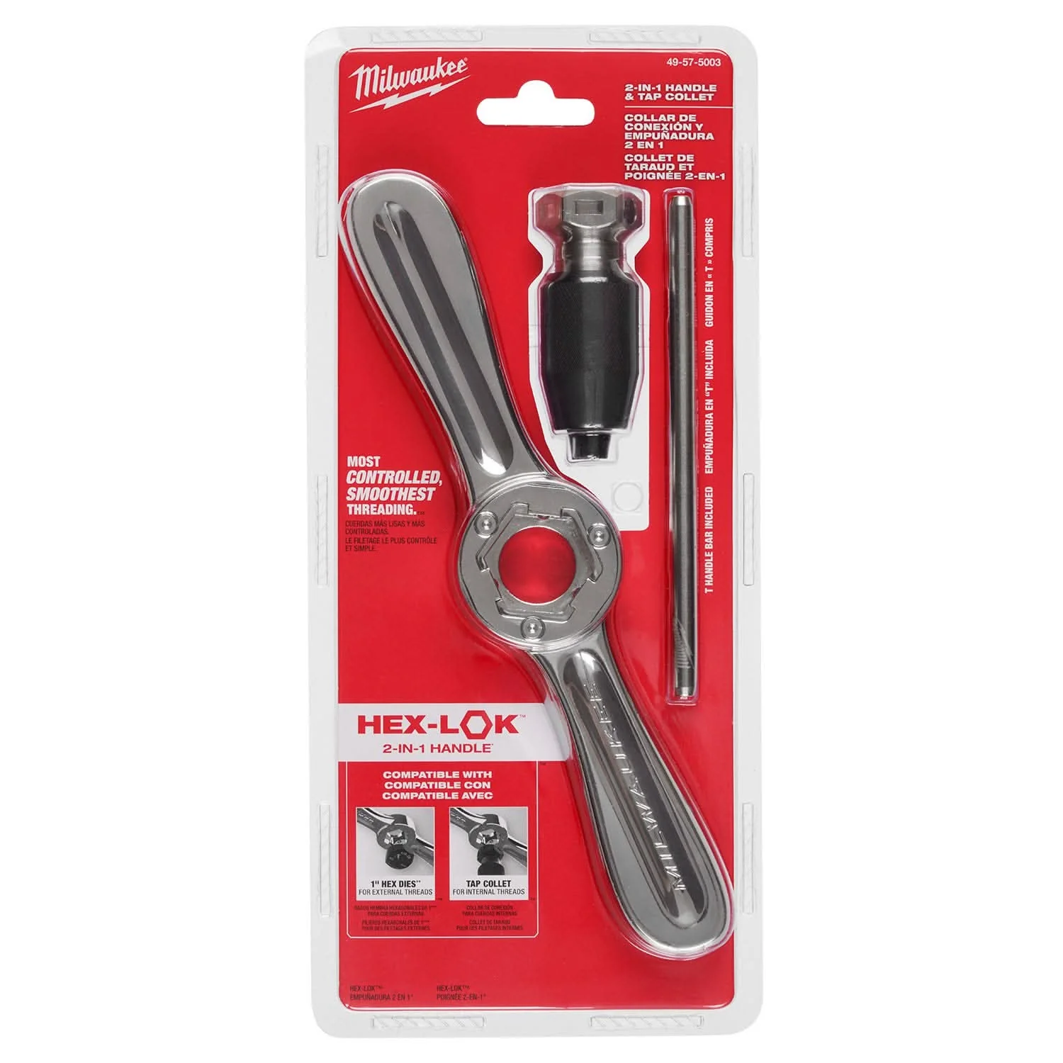 Milwaukee 49-57-5003 Hex-LOK 2-in-1 Tap and Die Threading Handle & Tap Collet - Image 2