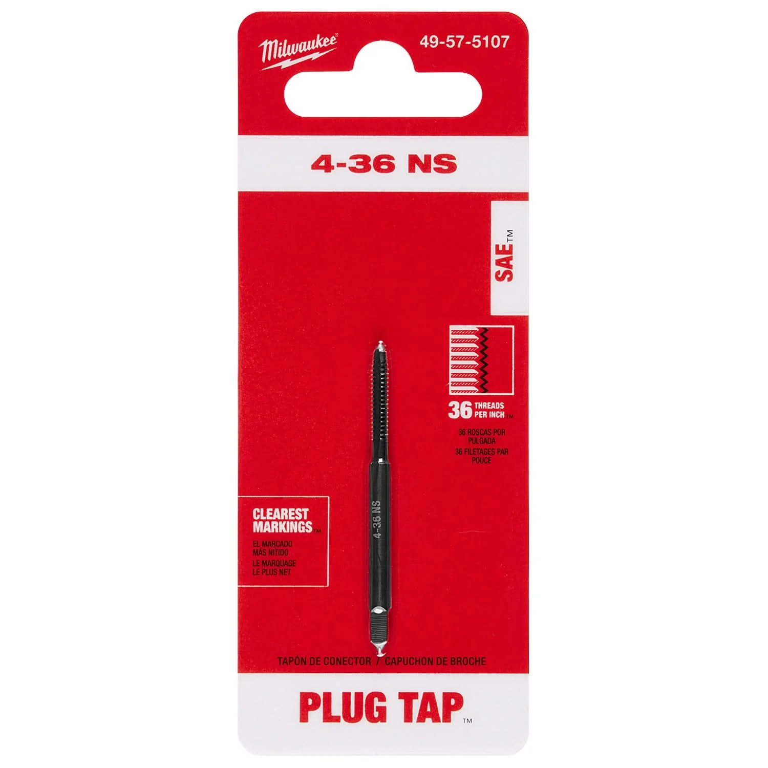 Milwaukee 49-57-5107 4-36 NS Straight Flute Plug Tap - Image 2