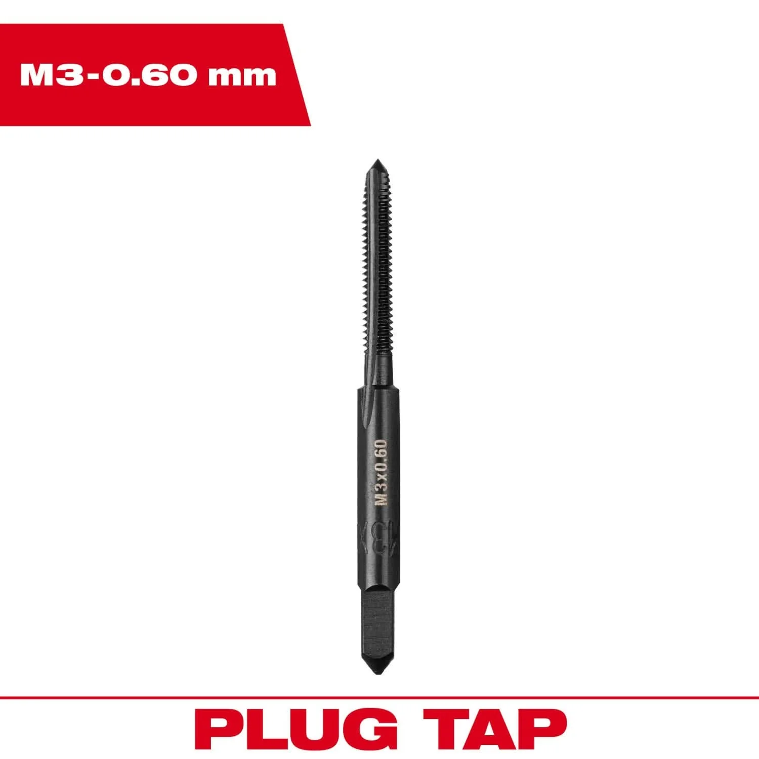 Milwaukee 49-57-5110 M3-0.60 mm Straight Flute Plug Tap - Image 3