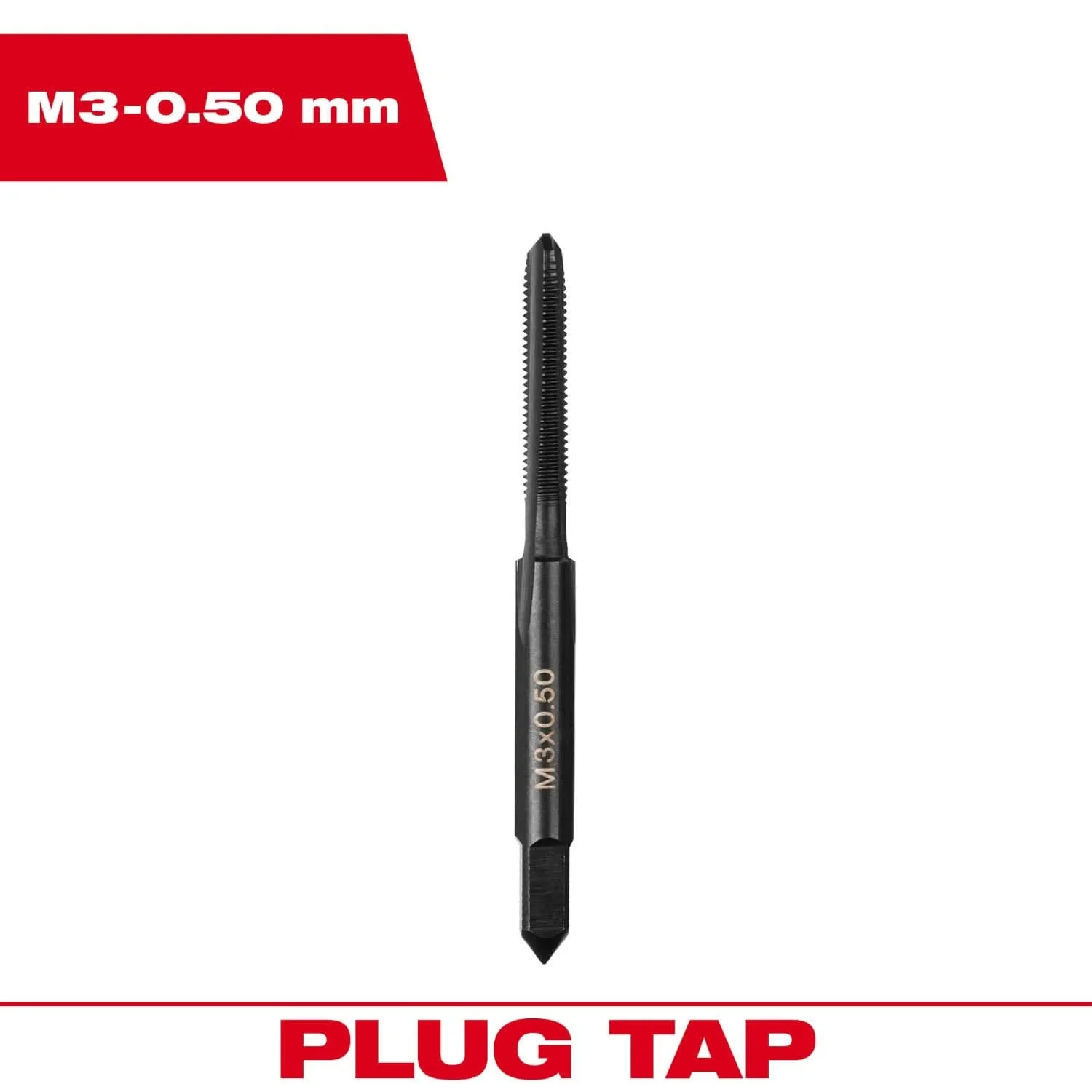 Milwaukee 49-57-5111 M3-0.50 mm Straight Flute Plug Tap - Image 3