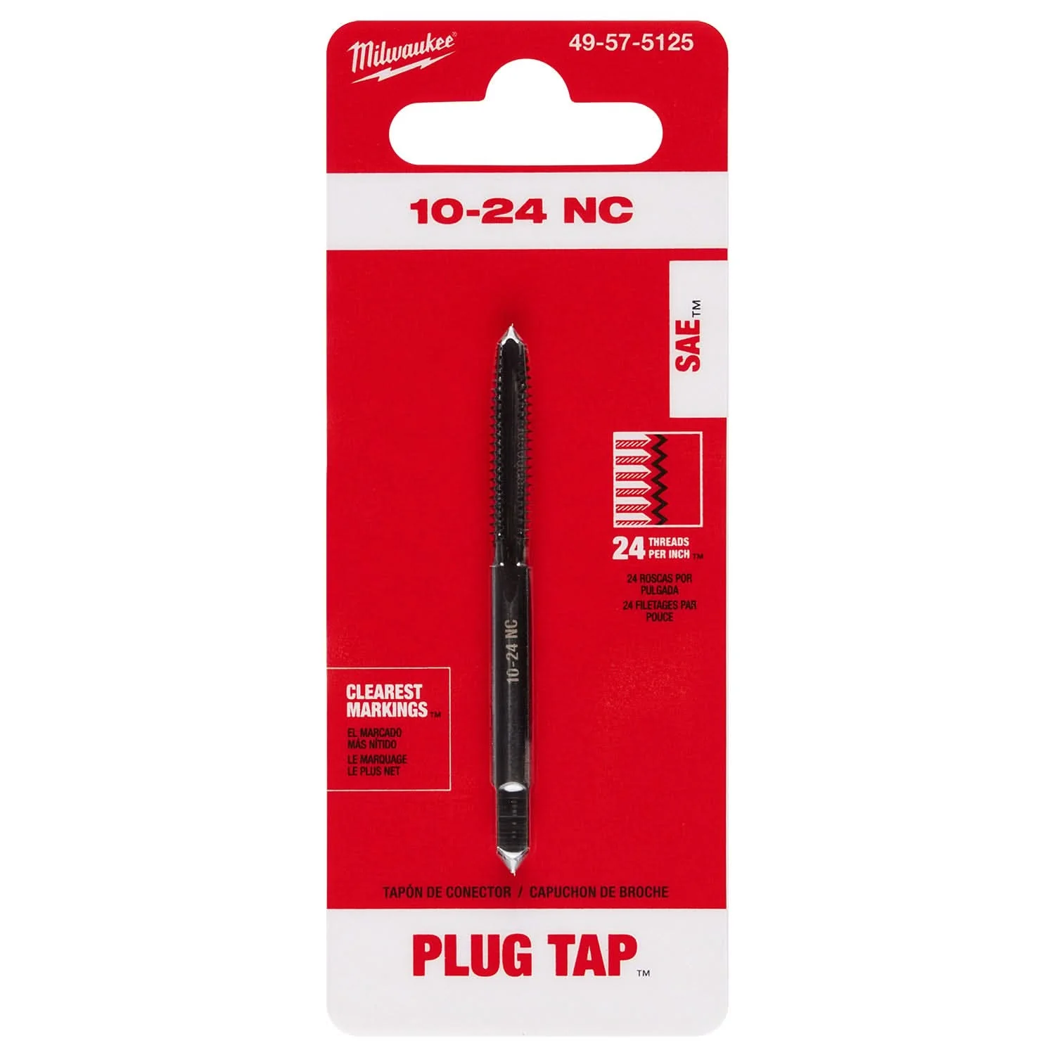 Milwaukee 49-57-5125 10-24 NC Straight Flute Plug Tap - Image 2