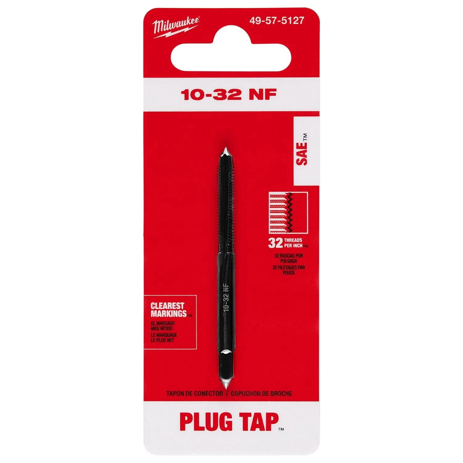 Milwaukee 49-57-5127 10-32 NF Straight Flute Plug Tap - Image 2