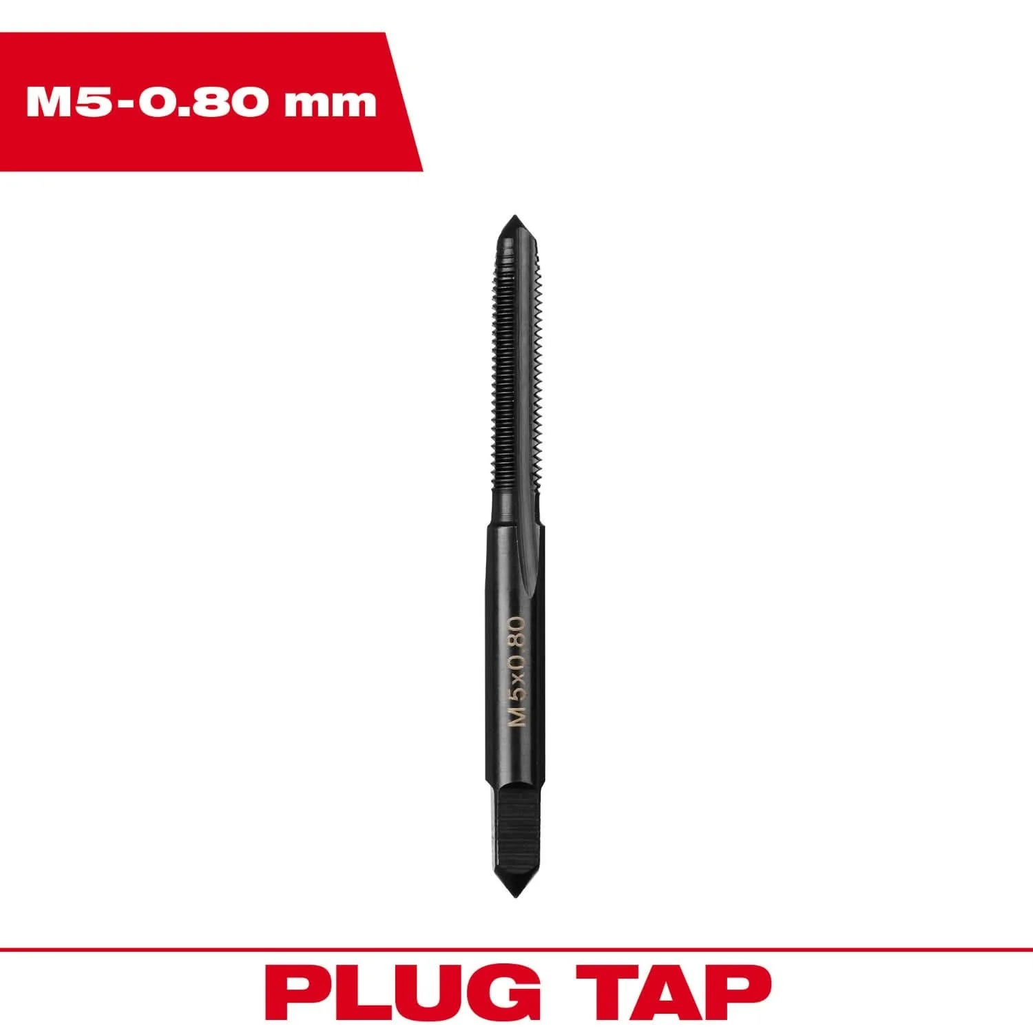 Milwaukee 49-57-5129 M5-0.80 mm Straight Flute Plug Tap - Image 3
