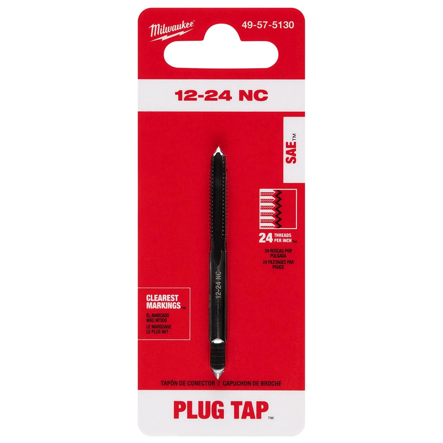Milwaukee 49-57-5130 12-24 NC Straight Flute Plug Tap - Image 2