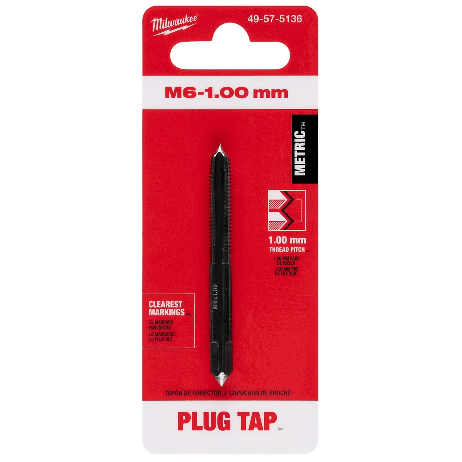 Milwaukee 49-57-5136 M6-1.00 mm Straight Flute Plug Tap - Image 2