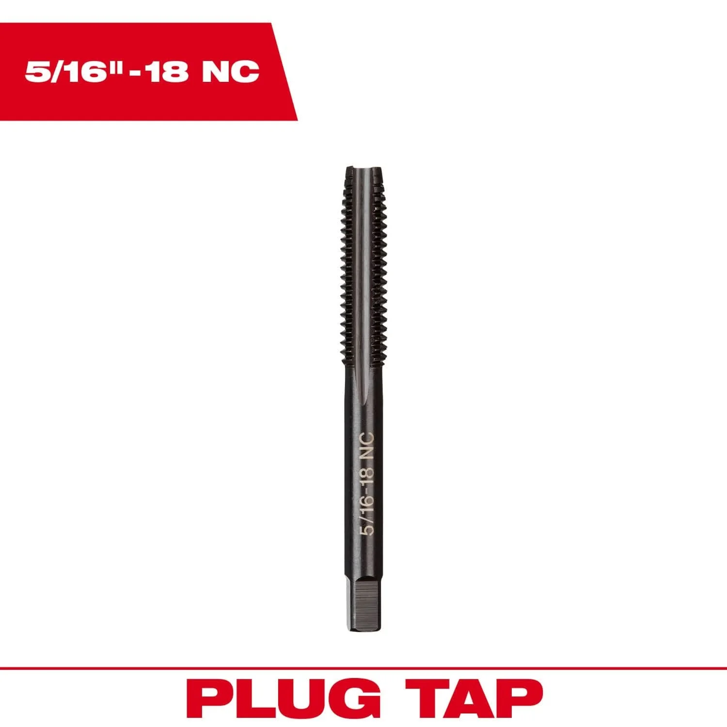 Milwaukee 49-57-5142 5/16"-18 NC Straight Flute Plug Tap - Image 3