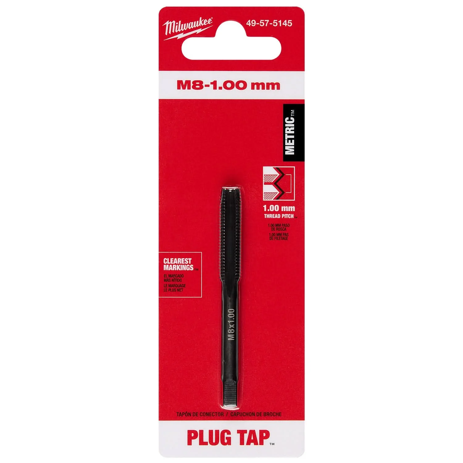Milwaukee 49-57-5145 M8-1.00 mm Straight Flute Plug Tap - Image 2