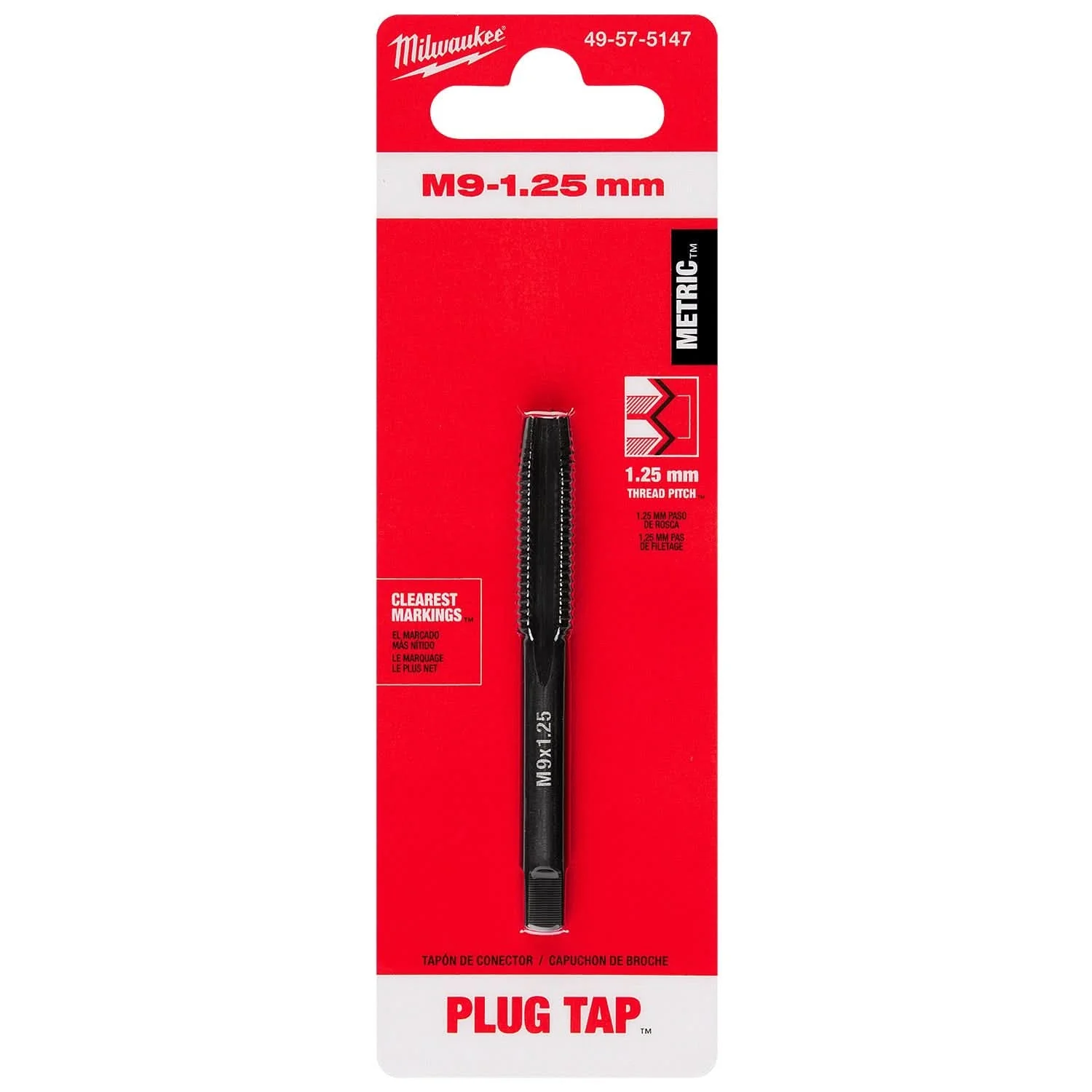 Milwaukee 49-57-5147 M9-1.25 mm Straight Flute Plug Tap - Image 2