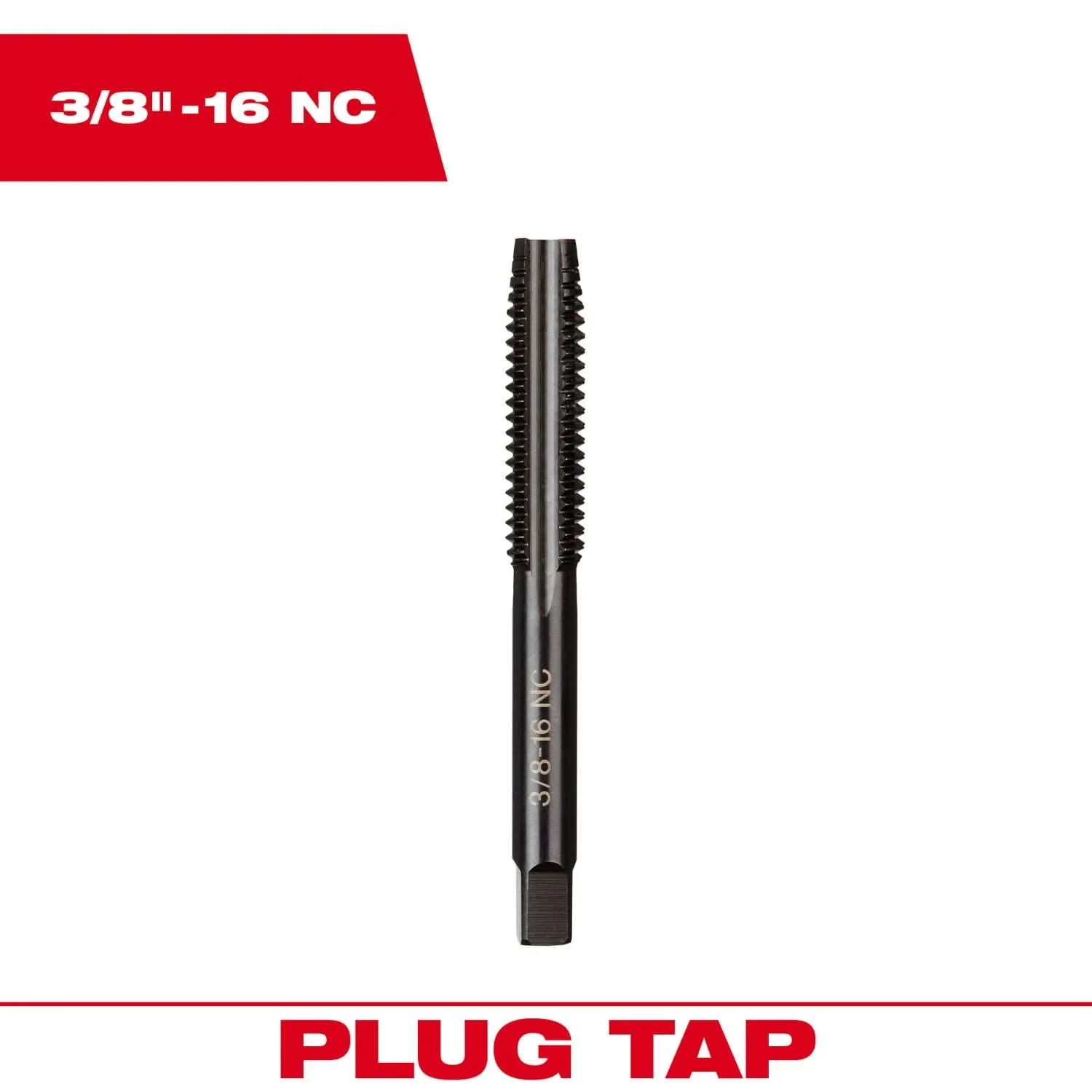 Milwaukee 49-57-5148 3/8"-16 NC Straight Flute Plug Tap - Image 3