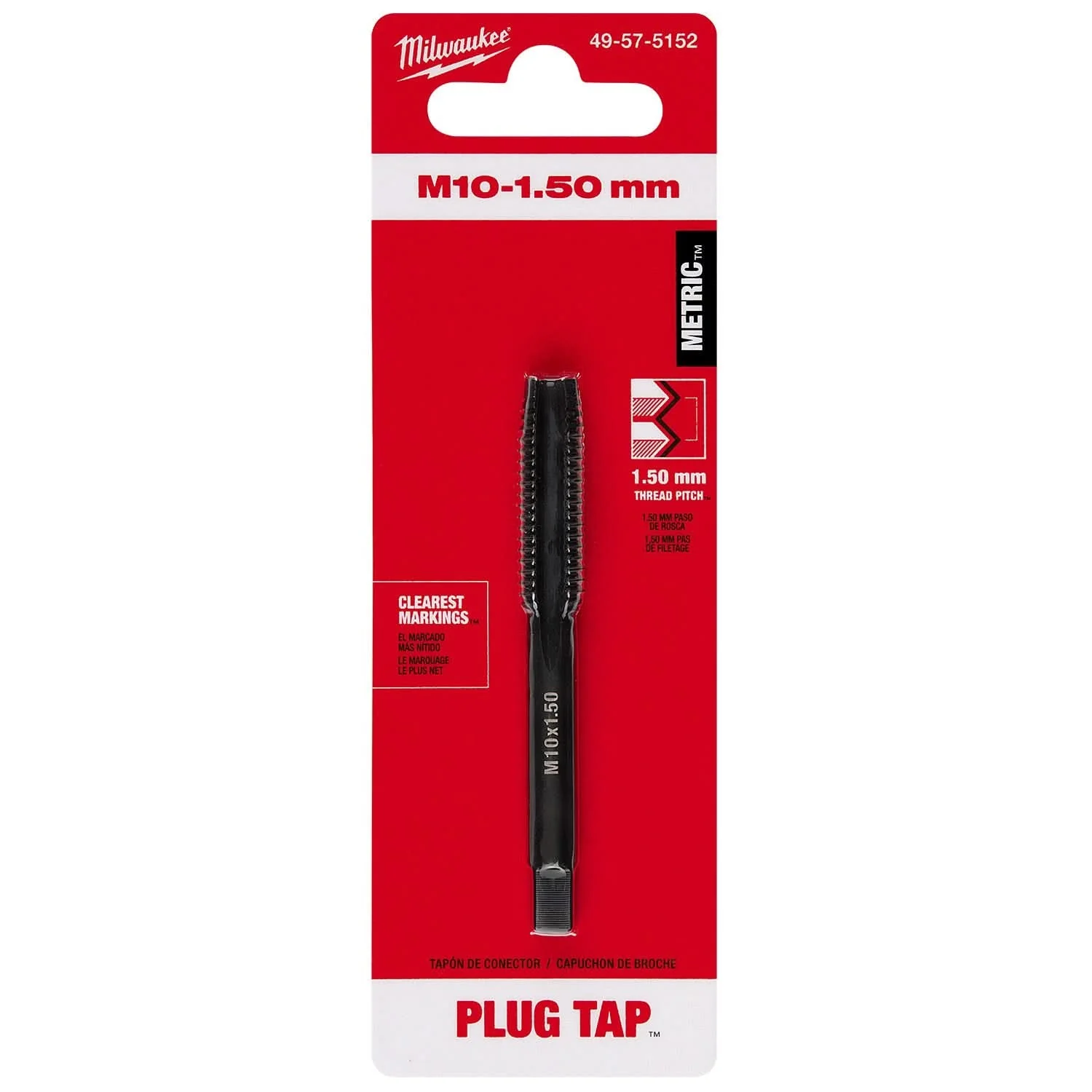 Milwaukee 49-57-5152 M10-1.50 mm Straight Flute Plug Tap - Image 2