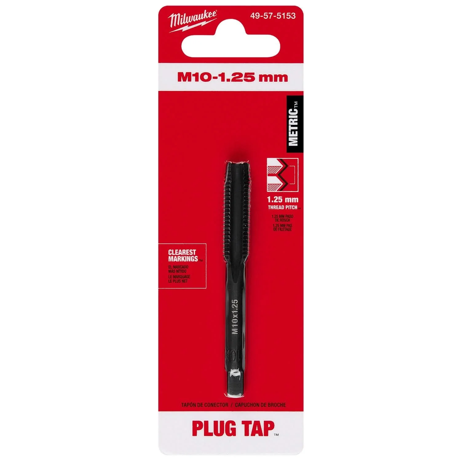 Milwaukee 49-57-5153 M10-1.25 mm Straight Flute Plug Tap - Image 2
