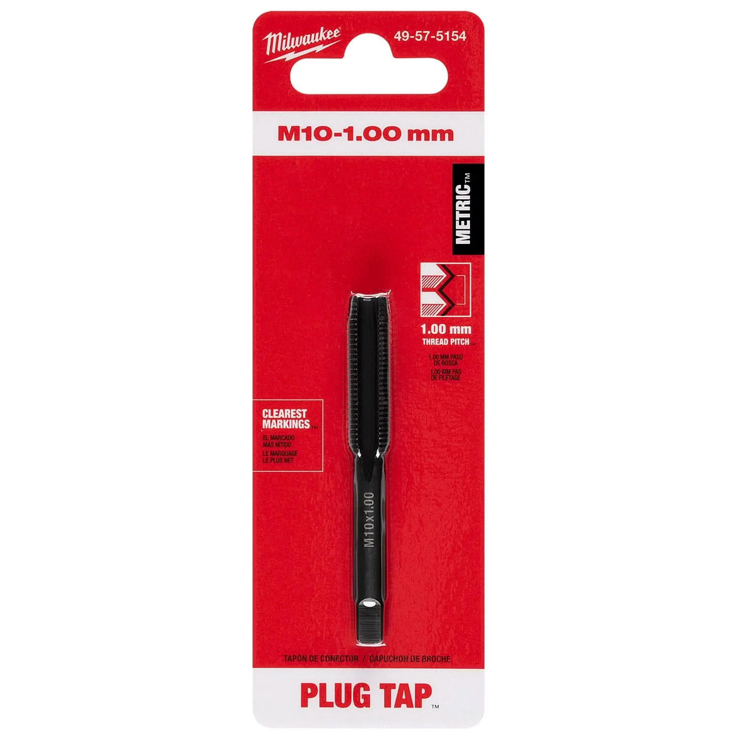 Milwaukee 49-57-5154 M10-1.00 mm Straight Flute Plug Tap - Image 2