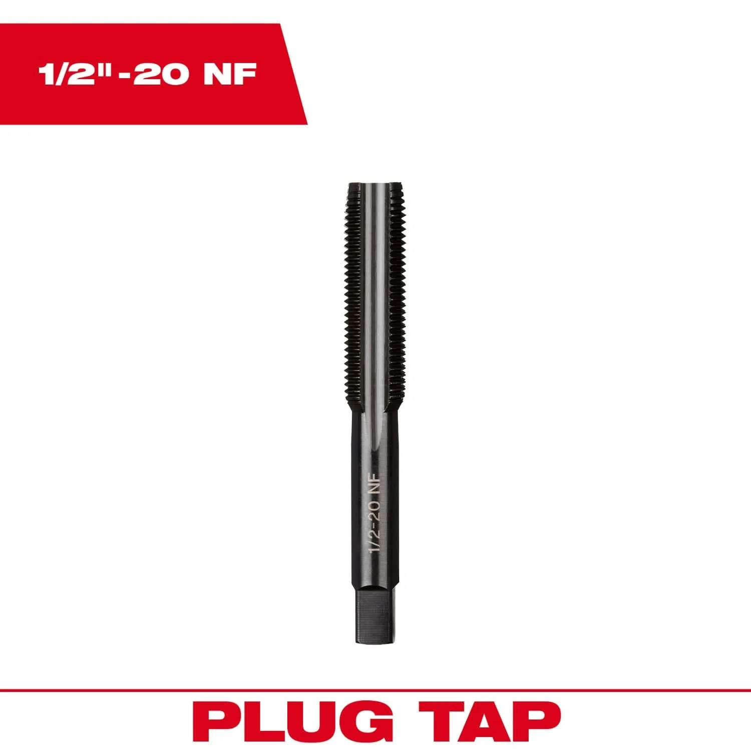 Milwaukee 49-57-5162 1/2"-20 NF Straight Flute Plug Tap - Image 3